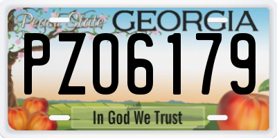 GA license plate PZO6179