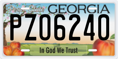 GA license plate PZO6240