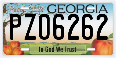 GA license plate PZO6262