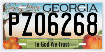 GA license plate PZO6268