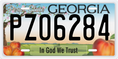 GA license plate PZO6284