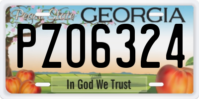 GA license plate PZO6324