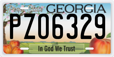 GA license plate PZO6329