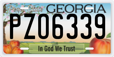 GA license plate PZO6339