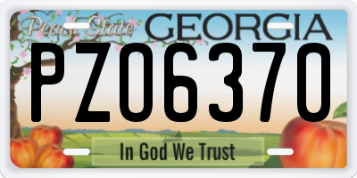 GA license plate PZO6370