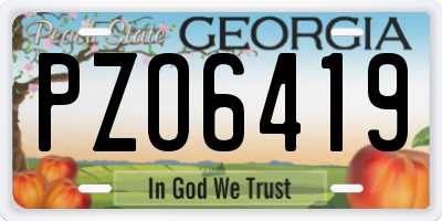 GA license plate PZO6419