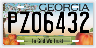 GA license plate PZO6432