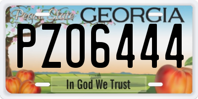 GA license plate PZO6444