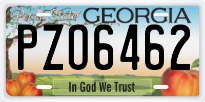 GA license plate PZO6462