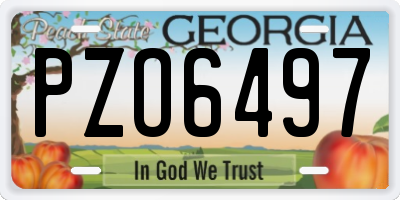 GA license plate PZO6497