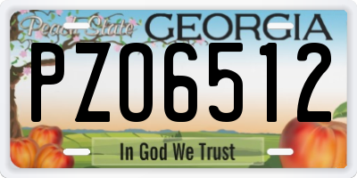 GA license plate PZO6512