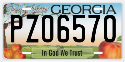 GA license plate PZO6570