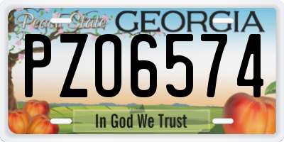 GA license plate PZO6574