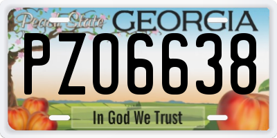 GA license plate PZO6638