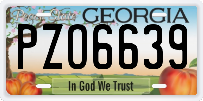 GA license plate PZO6639