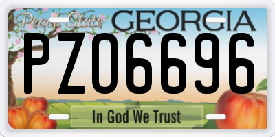 GA license plate PZO6696