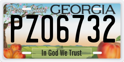 GA license plate PZO6732