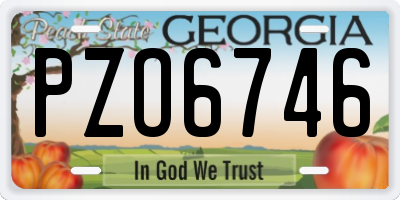GA license plate PZO6746