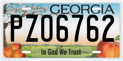 GA license plate PZO6762