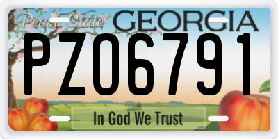 GA license plate PZO6791