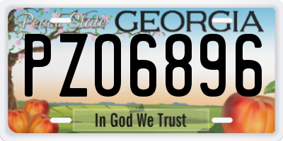 GA license plate PZO6896
