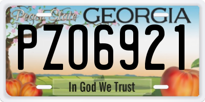 GA license plate PZO6921