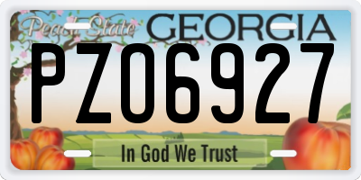 GA license plate PZO6927