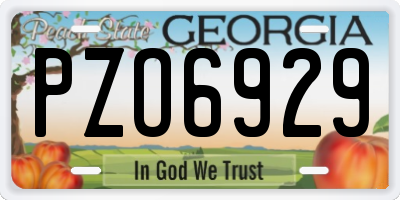 GA license plate PZO6929