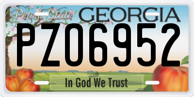 GA license plate PZO6952