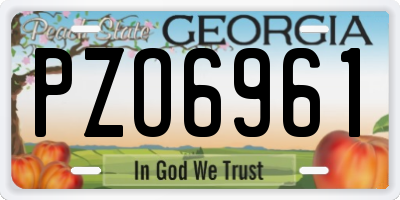 GA license plate PZO6961