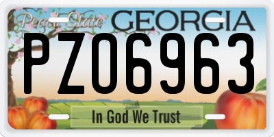 GA license plate PZO6963