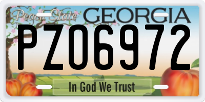 GA license plate PZO6972