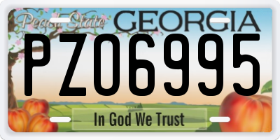 GA license plate PZO6995