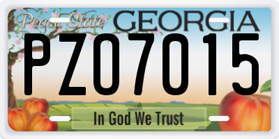 GA license plate PZO7015