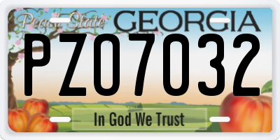 GA license plate PZO7032