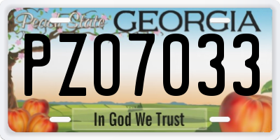 GA license plate PZO7033