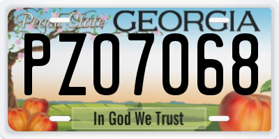 GA license plate PZO7068