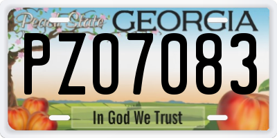 GA license plate PZO7083