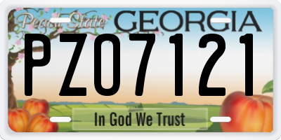 GA license plate PZO7121