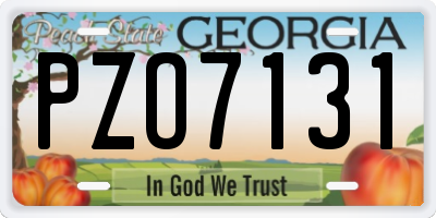GA license plate PZO7131