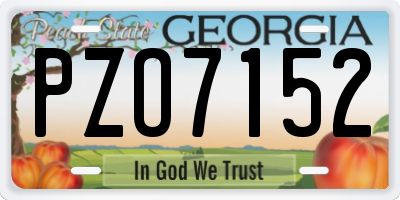 GA license plate PZO7152