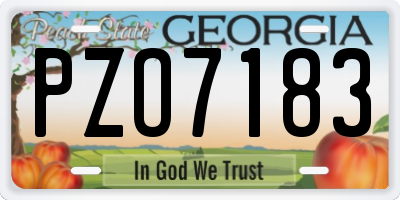 GA license plate PZO7183
