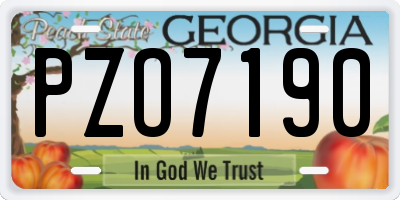 GA license plate PZO7190