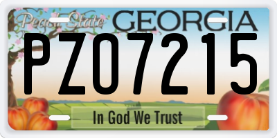 GA license plate PZO7215