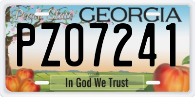 GA license plate PZO7241