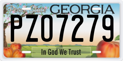 GA license plate PZO7279