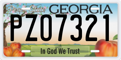 GA license plate PZO7321
