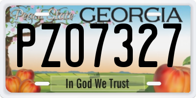 GA license plate PZO7327