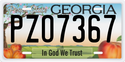 GA license plate PZO7367