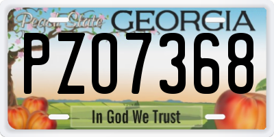 GA license plate PZO7368